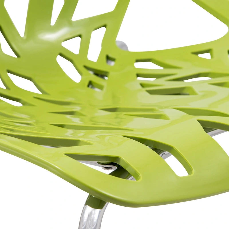 Chaise de salle à manger empilable Asbury avec pieds chromés (lot de 2) - Chaise d'appoint au dossier ajouré au design moderne