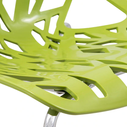 Chaise de salle à manger empilable Asbury avec pieds chromés (lot de 2) - Chaise d'appoint au dossier ajouré au design moderne