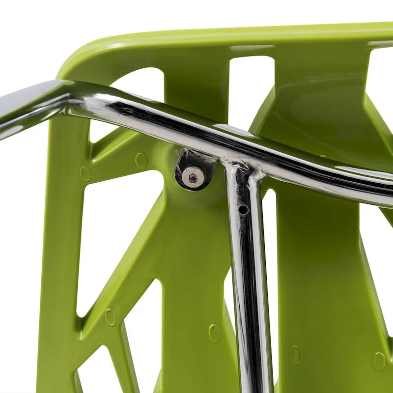 Chaise de salle à manger empilable Asbury avec pieds chromés (lot de 2) - Chaise d'appoint au dossier ajouré au design moderne