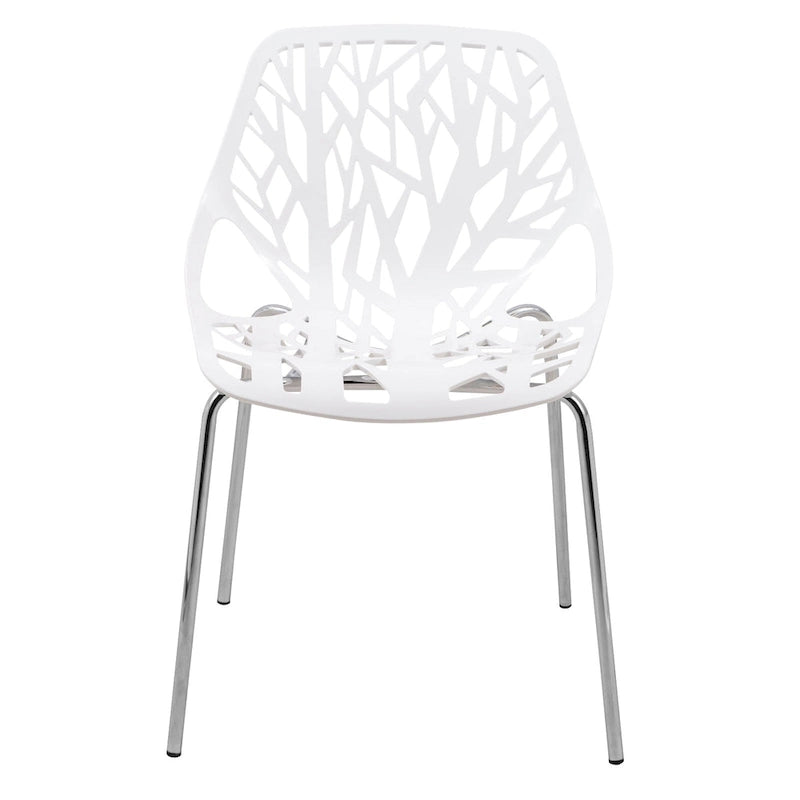 Chaise de salle à manger empilable Asbury avec pieds chromés (lot de 2) - Chaise d'appoint au dossier ajouré au design moderne