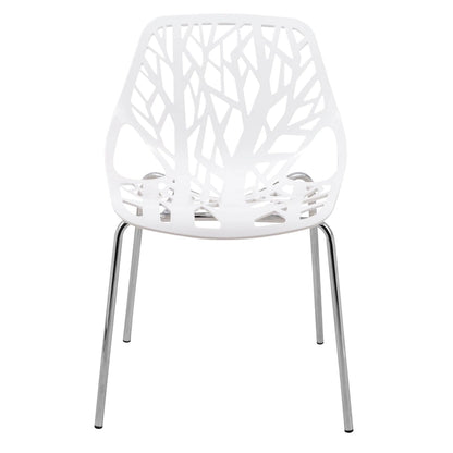 Chaise de salle à manger empilable Asbury avec pieds chromés (lot de 2) - Chaise d'appoint au dossier ajouré au design moderne