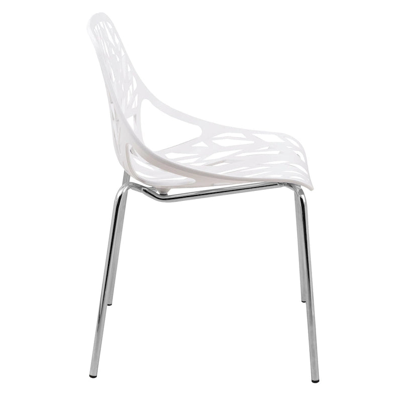 Chaise de salle à manger empilable Asbury avec pieds chromés (lot de 2) - Chaise d'appoint au dossier ajouré au design moderne