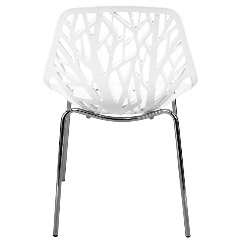 Chaise de salle à manger empilable Asbury avec pieds chromés (lot de 2) - Chaise d'appoint au dossier ajouré au design moderne