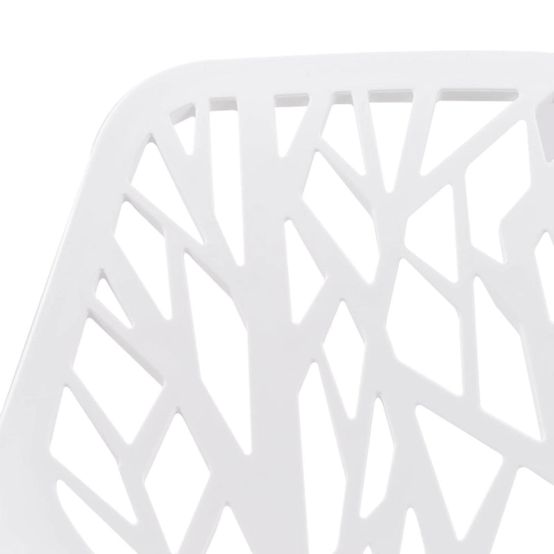 Chaise de salle à manger empilable Asbury avec pieds chromés (lot de 2) - Chaise d'appoint au dossier ajouré au design moderne