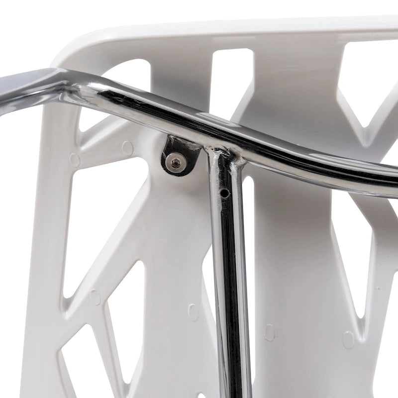 Chaise de salle à manger empilable Asbury avec pieds chromés (lot de 2) - Chaise d'appoint au dossier ajouré au design moderne