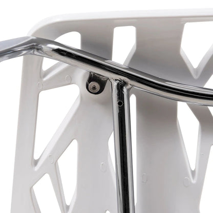 Chaise de salle à manger empilable Asbury avec pieds chromés (lot de 2) - Chaise d'appoint au dossier ajouré au design moderne