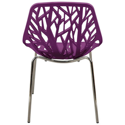 Chaise de salle à manger empilable Asbury avec pieds chromés (lot de 2) - Chaise d'appoint au dossier ajouré au design moderne