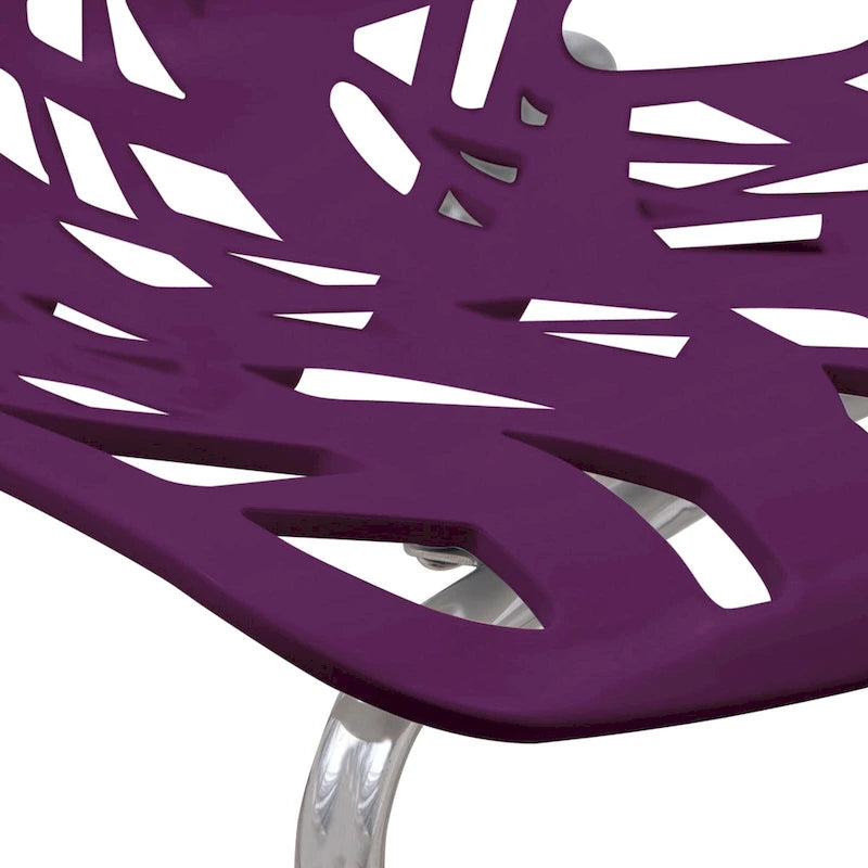 Chaise de salle à manger empilable Asbury avec pieds chromés (lot de 2) - Chaise d'appoint au dossier ajouré au design moderne
