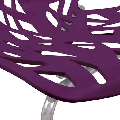 Chaise de salle à manger empilable Asbury avec pieds chromés (lot de 2) - Chaise d'appoint au dossier ajouré au design moderne