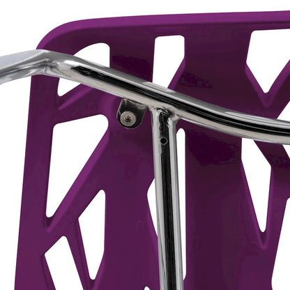 Chaise de salle à manger empilable Asbury avec pieds chromés (lot de 2) - Chaise d'appoint au dossier ajouré au design moderne