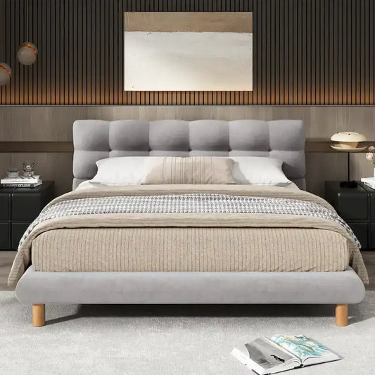Lit plateforme rembourré en boucle Christopher Knight Home, tailles double/queen/king