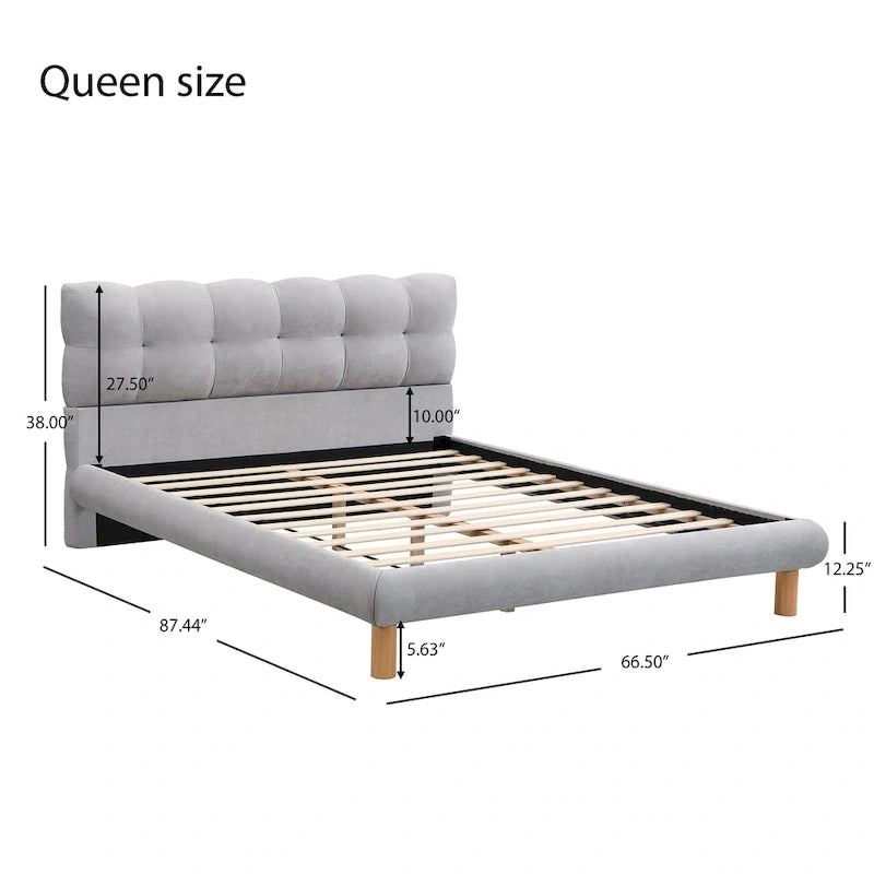 Lit plateforme rembourré en boucle Christopher Knight Home, tailles double/queen/king