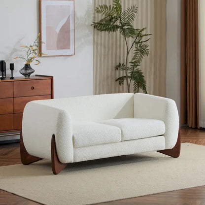 Canapé deux places Alma en tissu bouclé capitonné de Christopher Knight Home