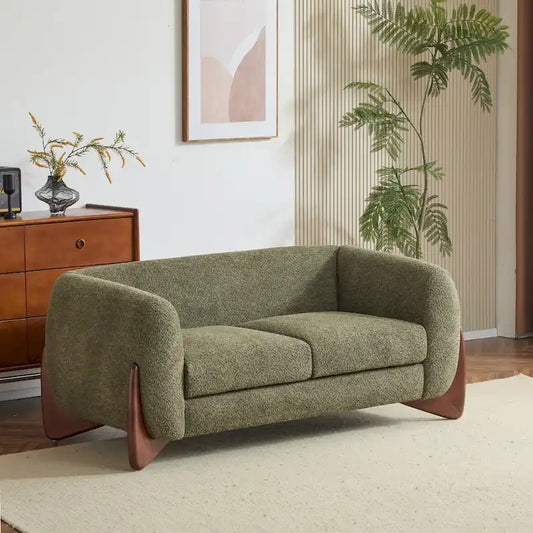 Canapé deux places Alma en tissu bouclé capitonné de Christopher Knight Home