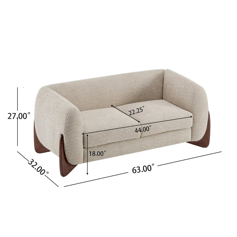 Canapé deux places Alma en tissu bouclé capitonné de Christopher Knight Home
