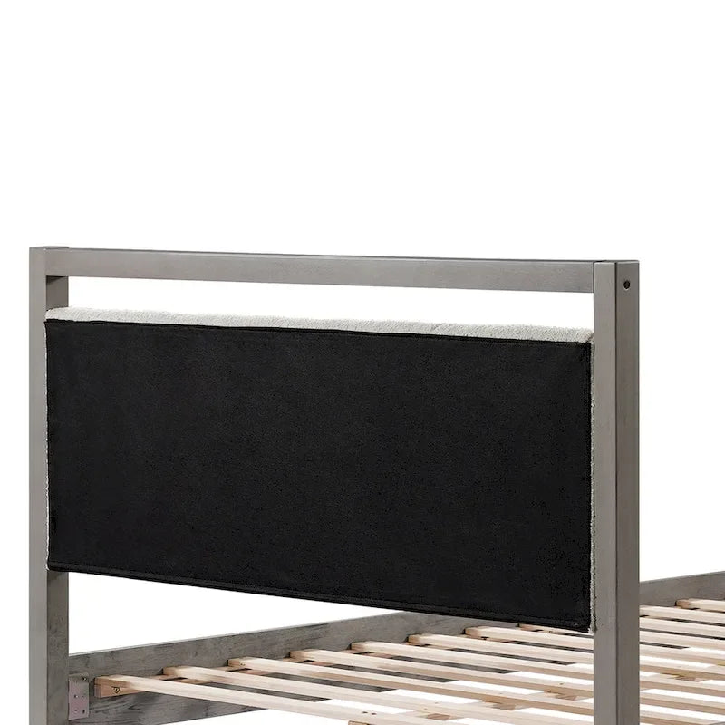 Lit plateforme King Christopher Knight Home avec tête de lit en tissu bouclé ivoire