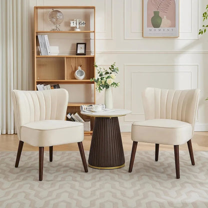Fauteuil d'appoint moderne en velours, fauteuil de salon rembourré et moelleux avec pieds en bois