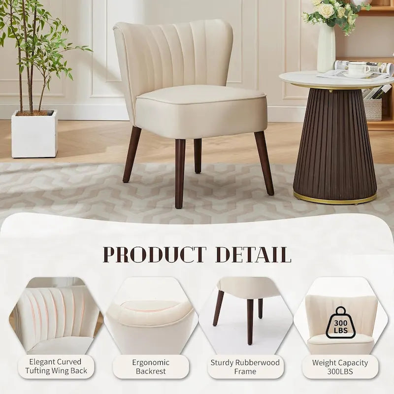 Fauteuil d'appoint moderne en velours, fauteuil de salon rembourré et moelleux avec pieds en bois