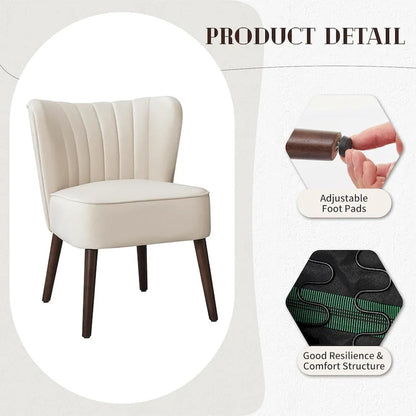 Fauteuil d'appoint moderne en velours, fauteuil de salon rembourré et moelleux avec pieds en bois