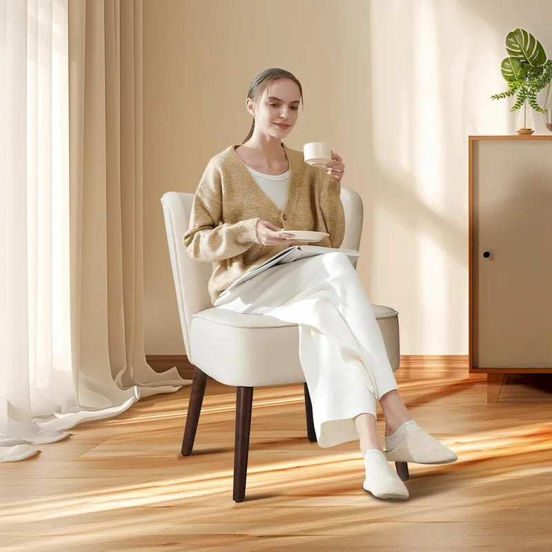 Fauteuil d'appoint moderne en velours, fauteuil de salon rembourré et moelleux avec pieds en bois