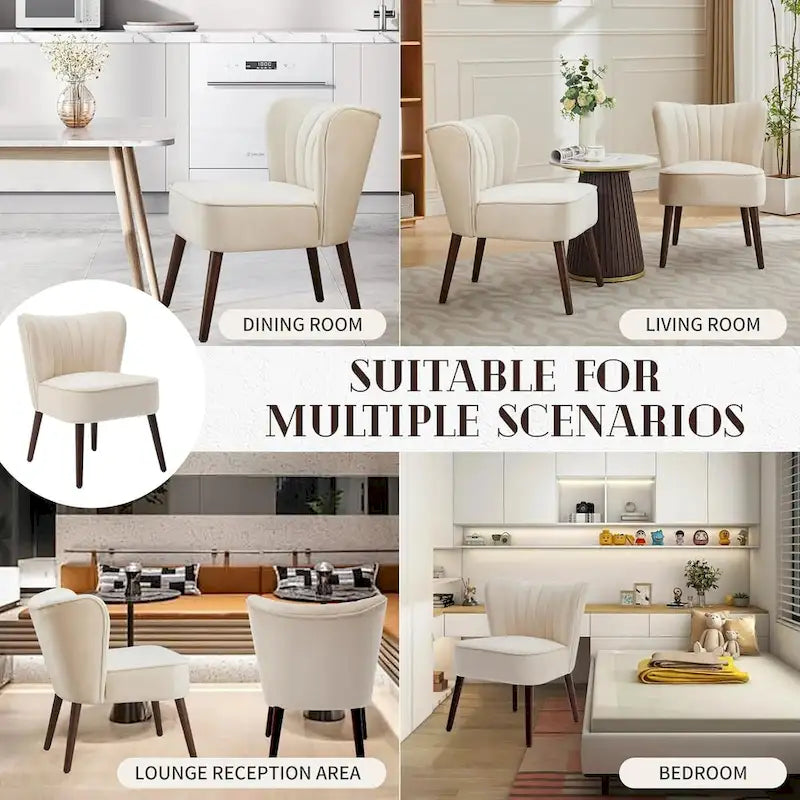 Fauteuil d'appoint moderne en velours, fauteuil de salon rembourré et moelleux avec pieds en bois
