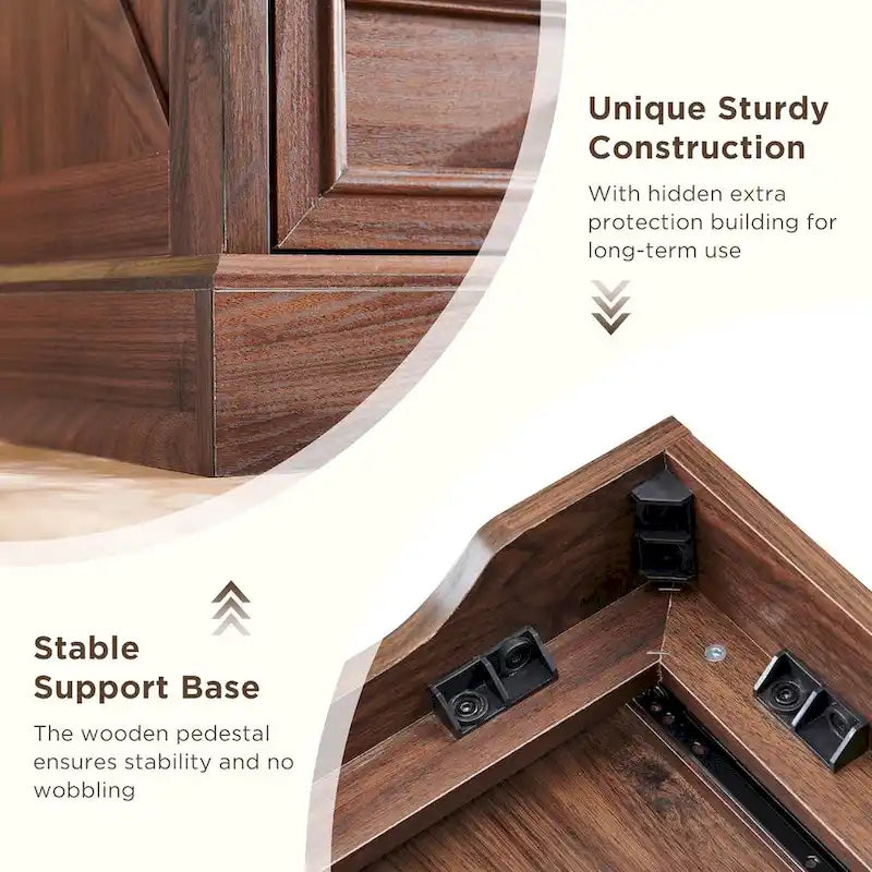 Commode de style campagnard à 9 tiroirs pour chambre à coucher, commode en bois