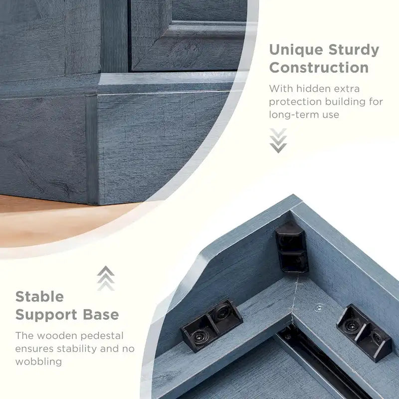 Commode de style campagnard à 9 tiroirs pour chambre à coucher, commode en bois