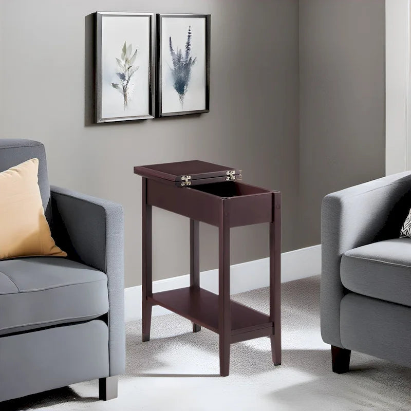 Table d'appoint fine et élégante, table de chevet étroite et table de nuit mince