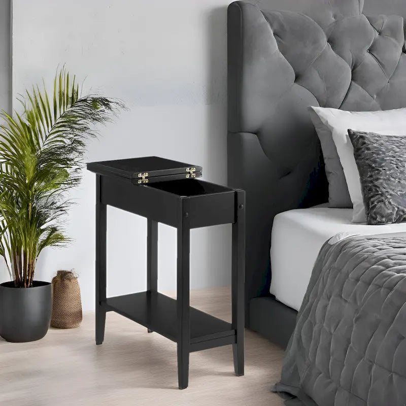 Table d'appoint fine et élégante, table de chevet étroite et table de nuit mince