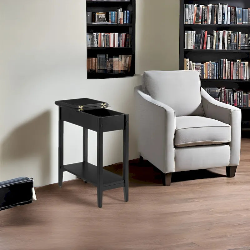 Table d'appoint fine et élégante, table de chevet étroite et table de nuit mince