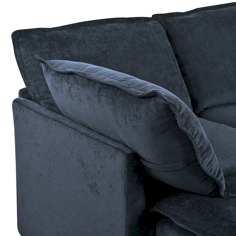 Canapé-lit modulaire 8 pièces en polyester 126 avec rangement, coussins double couche imitation tissu et configuration personnalisable