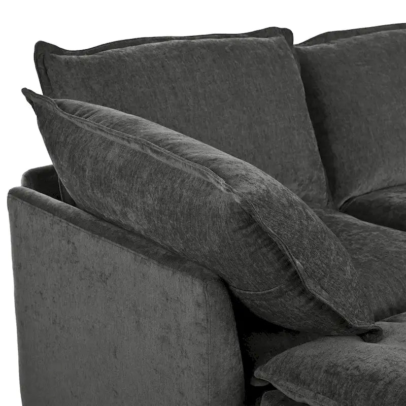 Canapé-lit modulaire 8 pièces en polyester 126 avec rangement, coussins double couche imitation tissu et configuration personnalisable