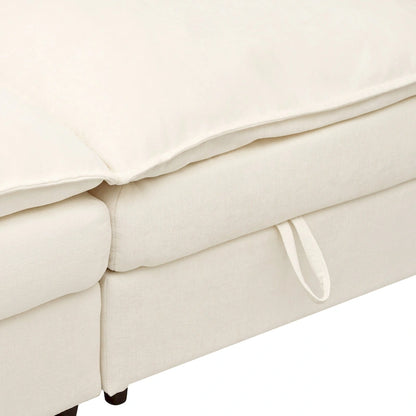 Canapé-lit modulaire 8 pièces en polyester 126 avec rangement, coussins double couche imitation tissu et configuration personnalisable
