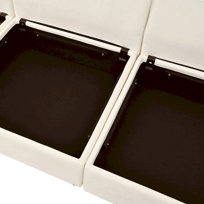 Canapé-lit modulaire 8 pièces en polyester 126 avec rangement, coussins double couche imitation tissu et configuration personnalisable