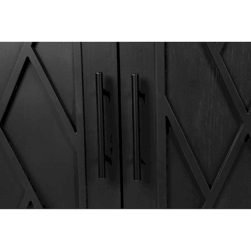 Meuble d'appoint de style ferme moderne de 60 pouces avec 4 portes et étagère réglable