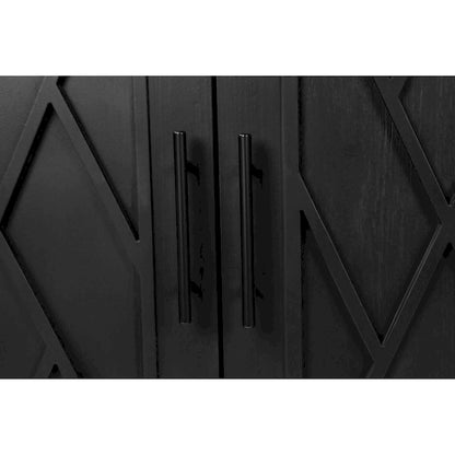 Meuble d'appoint de style ferme moderne de 60 pouces avec 4 portes et étagère réglable