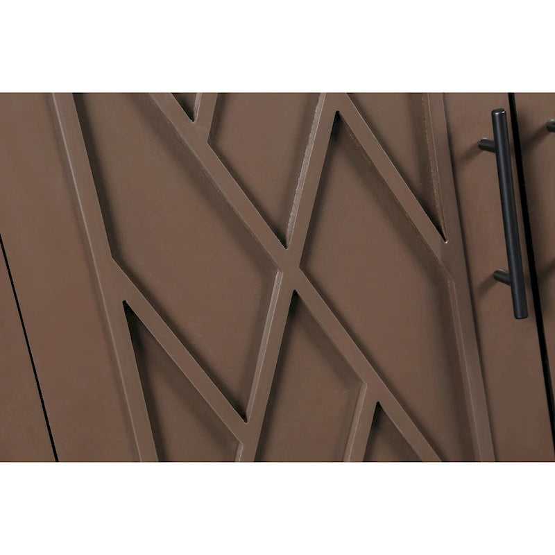 Meuble d'appoint de style ferme moderne de 60 pouces avec 4 portes et étagère réglable