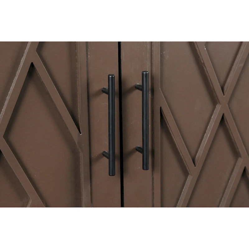 Meuble d'appoint de style ferme moderne de 60 pouces avec 4 portes et étagère réglable
