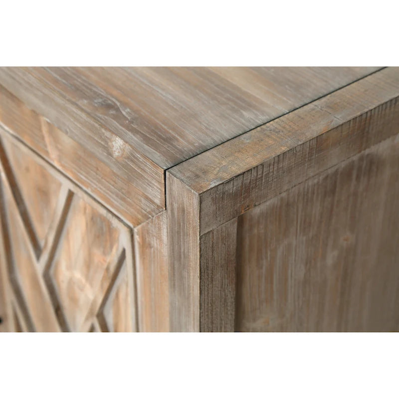 Meuble d'appoint de style ferme moderne de 60 pouces avec 4 portes et étagère réglable