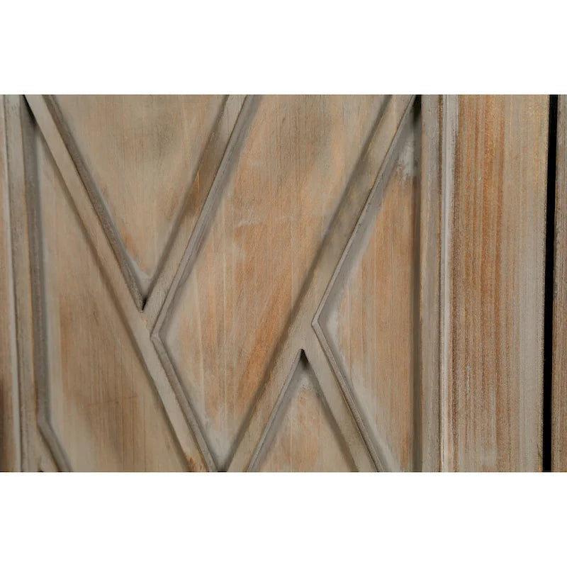 Meuble d'appoint de style ferme moderne de 60 pouces avec 4 portes et étagère réglable