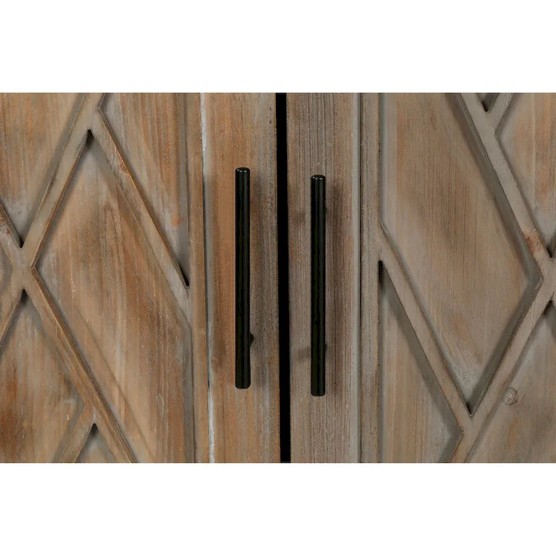 Meuble d'appoint de style ferme moderne de 60 pouces avec 4 portes et étagère réglable