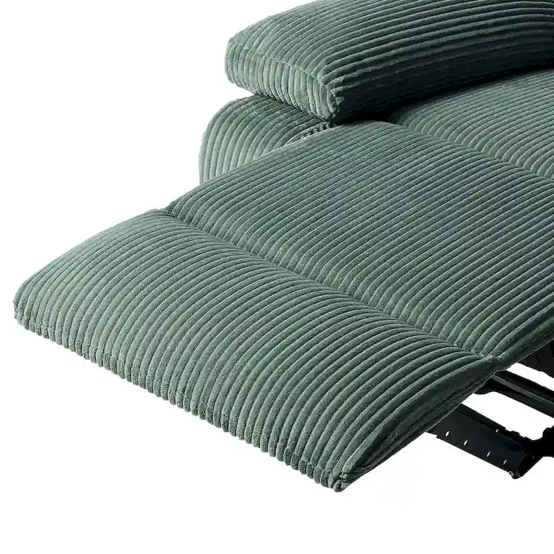 Fauteuil inclinable manuel moderne en velours côtelé, fauteuil inclinable réglable avec larges accoudoirs