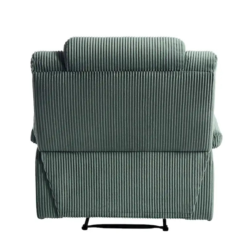 Fauteuil inclinable manuel moderne en velours côtelé, fauteuil inclinable réglable avec larges accoudoirs