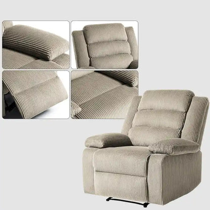Fauteuil inclinable manuel moderne en velours côtelé, fauteuil inclinable réglable avec larges accoudoirs