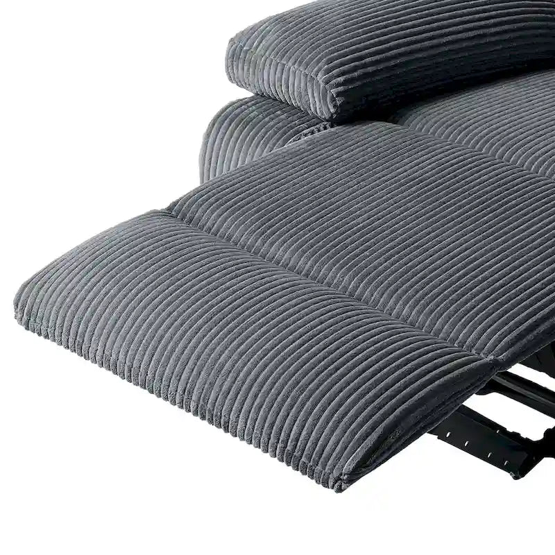 Fauteuil inclinable manuel moderne en velours côtelé, fauteuil inclinable réglable avec larges accoudoirs