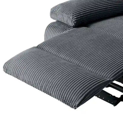 Fauteuil inclinable manuel moderne en velours côtelé, fauteuil inclinable réglable avec larges accoudoirs