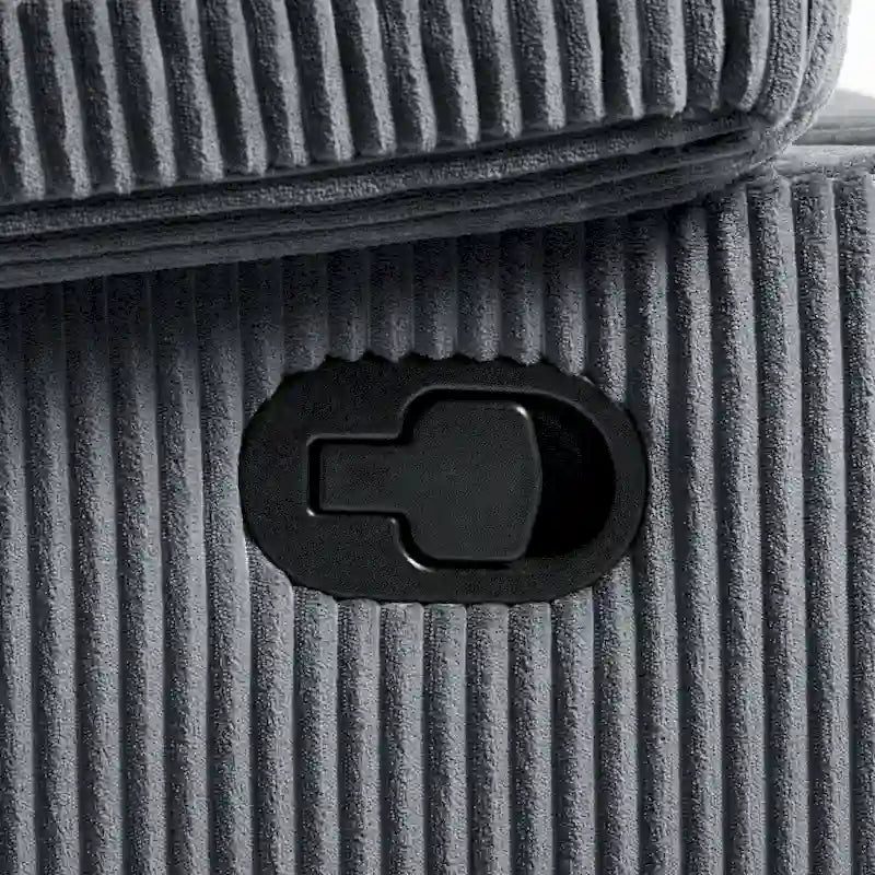 Fauteuil inclinable manuel moderne en velours côtelé, fauteuil inclinable réglable avec larges accoudoirs