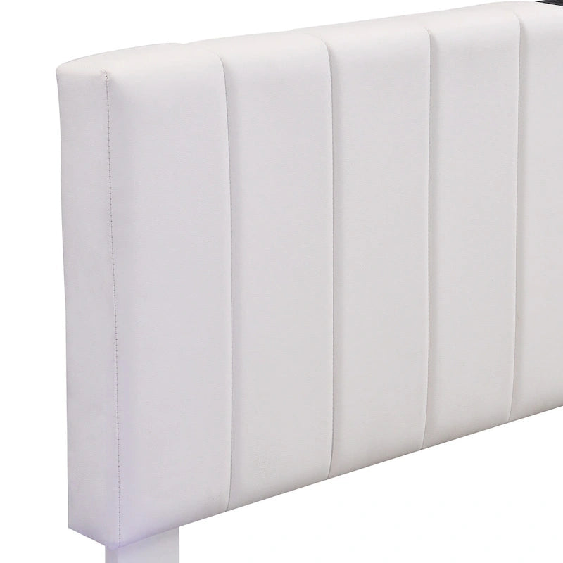 Lit plateforme relevable avec rangement intégré, lit bas revêtu de cuir PU avec télécommande, éclairage LED, prises et ports USB