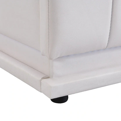 Lit plateforme relevable avec rangement intégré, lit bas revêtu de cuir PU avec télécommande, éclairage LED, prises et ports USB