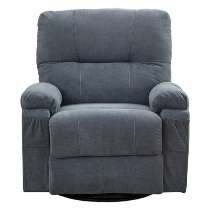 Fauteuil inclinable pivotant à bascule 360° en lin avec poches latérales